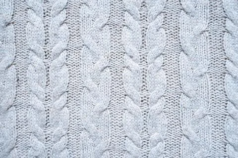 Off white cable knit pattern Stock Photos
