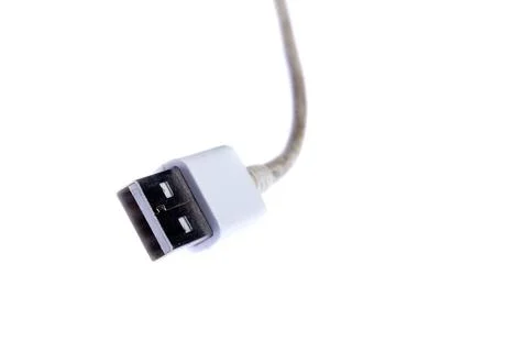 White cable with usb terminal Stock Photos
