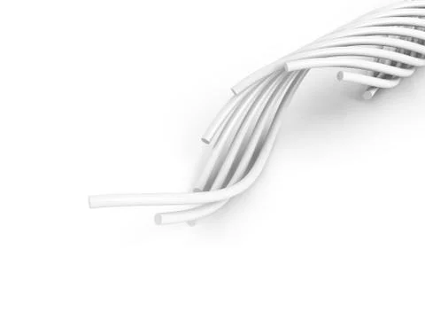 White cables over white background Stock Illustration