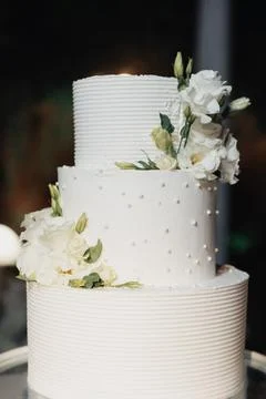 White cake layers show elegant texture Foto stock