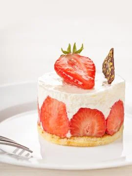 White cake with raspberry Stock Photos