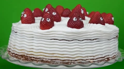 White cake rotating close up Stock Footage 239258686