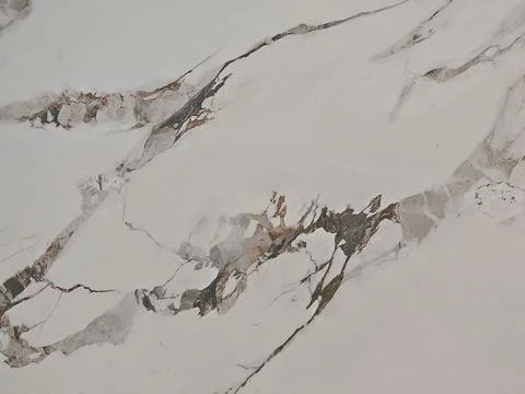 White Calacatta Marble Stone Surface Texture Background Photos