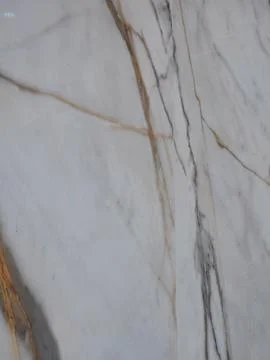 White Calacatta Marble Tile Wall with Gold Veins Texture Stock Photos