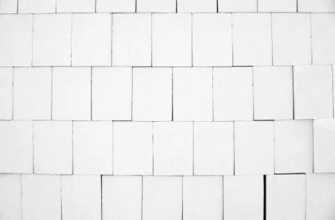 White calcium silicate bricks piled high in stack 写真素材