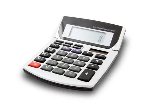 White calculator with clipping path Stock Photos