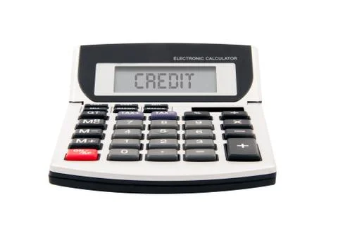 White calculator with clipping path Stock Photos