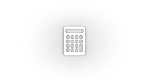 White calculator icon with shadow isolated on white background. Stock Footage 202218964