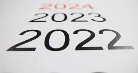White calendar displays current year in bold red font Stock Footage 269115553