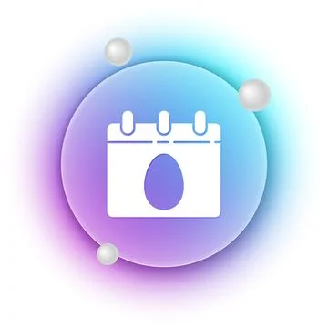 White Calendar with Easter egg icon isolated on white background. Spring Ch.. Stock Illustration
