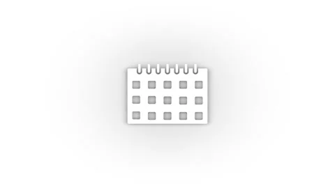 White calendar icon with shadow isolated on white background. Stock Footage 203529643