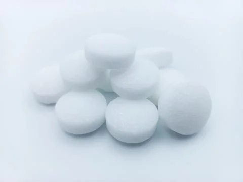 White Camphor Tablets Moth Balls Isolated On White Background Stock Photos
