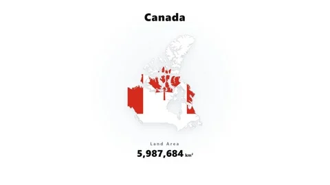 White Canada map over red flag pattern with changing value digits and soft Stock Footage 345687479