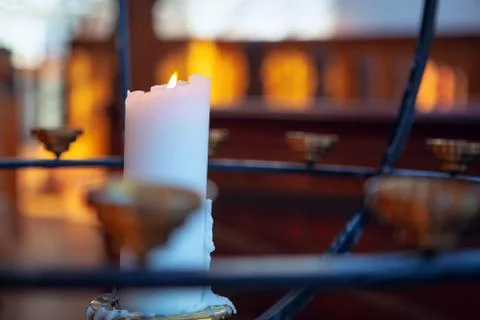 White candle Stock Photos