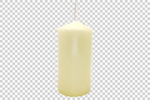 White candle without background Stock Photos
