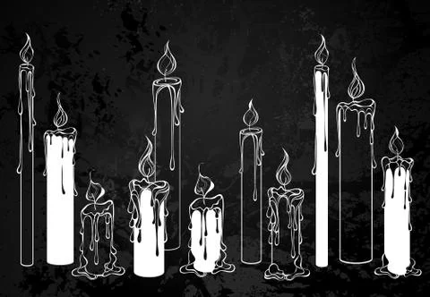 White candles Stock Illustration