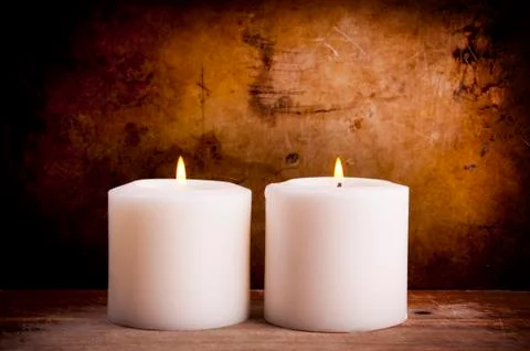 White candles Stock Photos