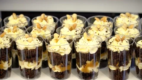 White Candy Bar Wedding, candy buffet. move camera closeup Stock Footage 225242943