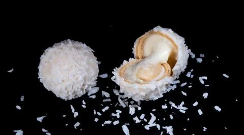 White Candy With Coconut Topping Stock Photos