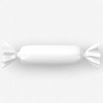 White candy, realistic blank wrapper template, confectionery product. Stock Illustration