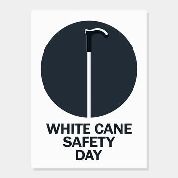 White cane safety day postcard Stock Illustration