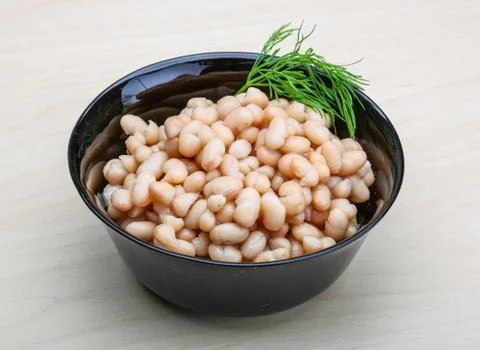 White canned beans Stock Photos