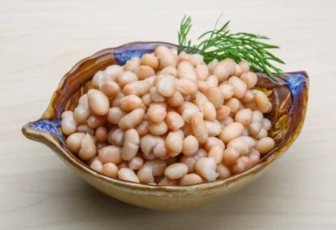 White canned beans Stock Photos