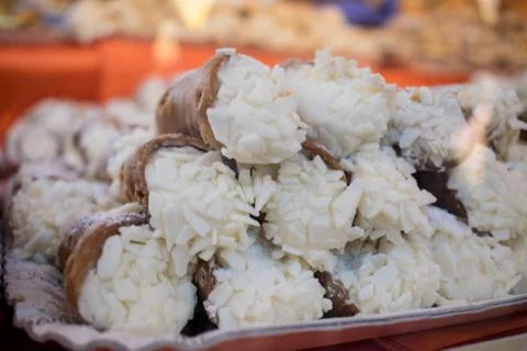 White Cannoli Stock Photos