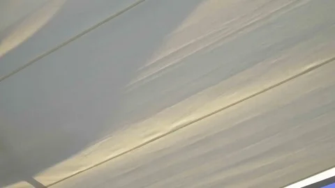 White canopy in cafe blowing in the wind Stock Footage 85152040