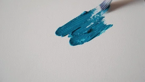 White canvas and blue brushstroke Stock Footage 126312866