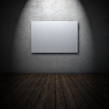 White canvas on dirty wall Stock Illustration