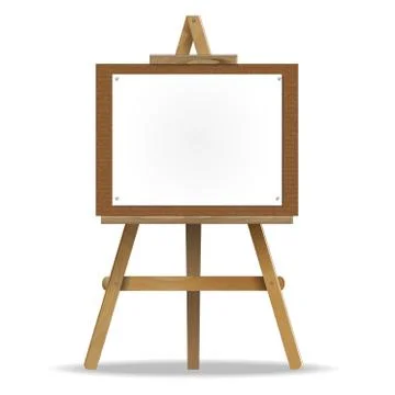 White canvas on an easel. Stock Illustration