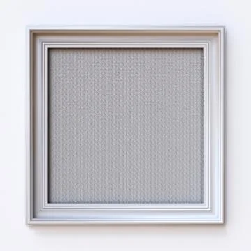 White canvas picture frame Rectangle 3D イラスト素材
