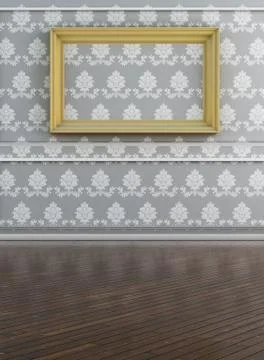 White canvas on wall Stock Illustration