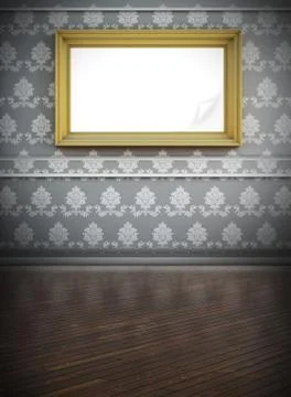 White canvas on wall Stock Illustration