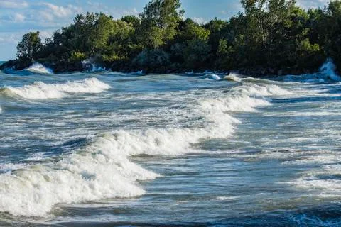 White cap waves Stock Photos