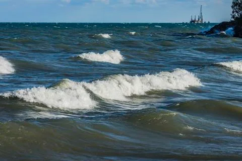 White cap waves Stock Photos