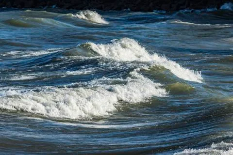 White cap waves Stock Photos