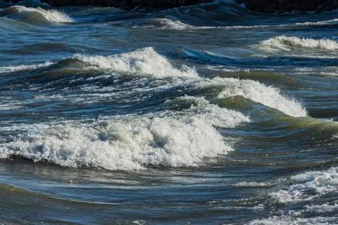 White cap waves Stock Photos