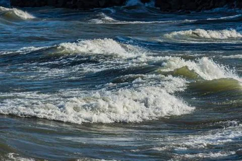 White cap waves Stock Photos