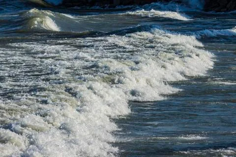 White cap waves Stock Photos