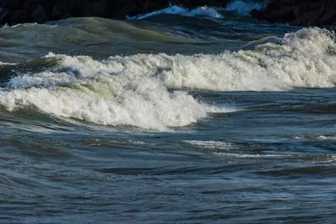 White cap waves Stock Photos
