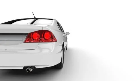 White Car - Back View Stock Illustration