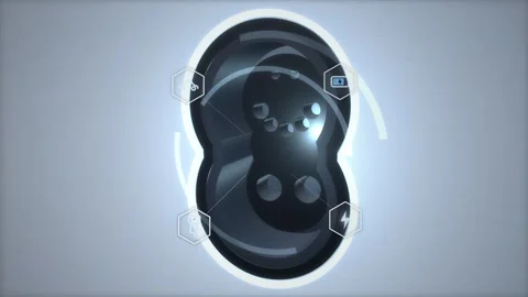White Car Charging Socket Blue Energy Swirl Interface Vídeos de archivo 343380971