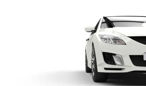White Car Cutout Stock Illustration