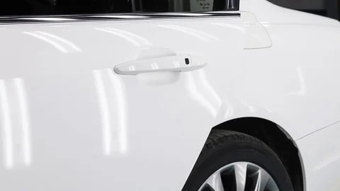 White car door closes Stock Footage 72917065