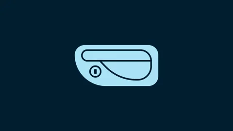 White Car door handle icon isolated on blue background. 4K Video motion graphic Stock Footage 230046915