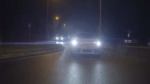 WHITE CAR DRIVING Stock Footage 99459200