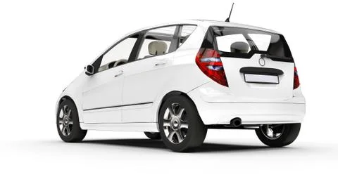 White Car - Front View Stock Illustration