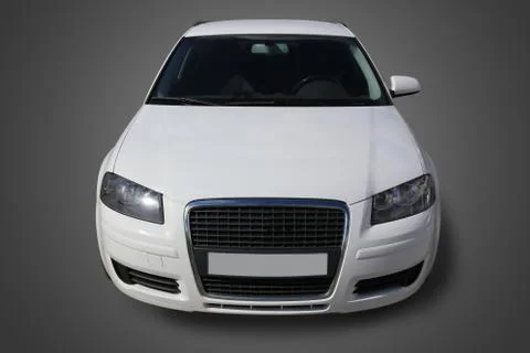 White car the front view Stock Photos